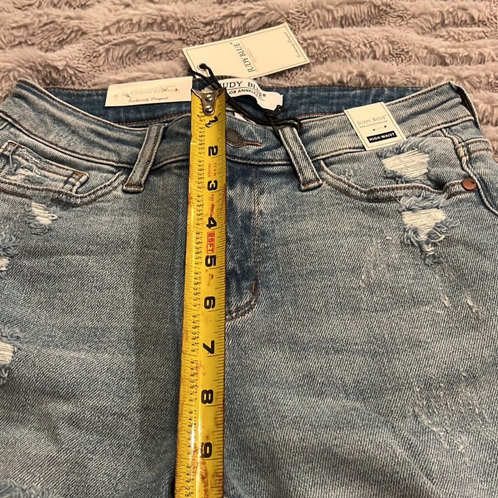 NWT Judy Blue High Waisted Rise Light Wash Bermuda Long Jeans Shorts New Small - Picture 13 of 13